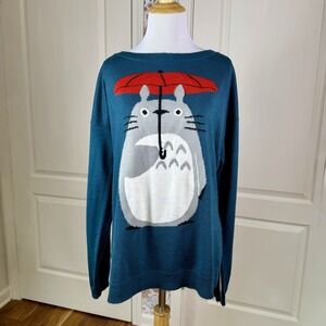 My Neighbor Totoro Studio Ghibli Green Womens Knit Sweater Size M/L